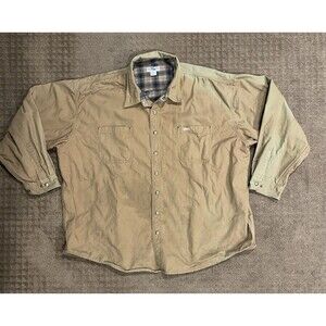 VTG Carhartt Jacket Men 4XL Brown Duck Canvas Flannel Lined S96BRN outdoor